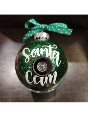 Santa's Always Watching  Santa Cam Hand Crafted ornament